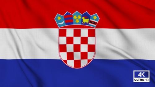 Videohive - Croatia Flag Waving Slowly Looped - 38346877 - 38346877