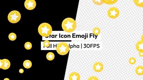 Videohive - Star React Emoji Flying with Alpha - 38374562 - 38374562