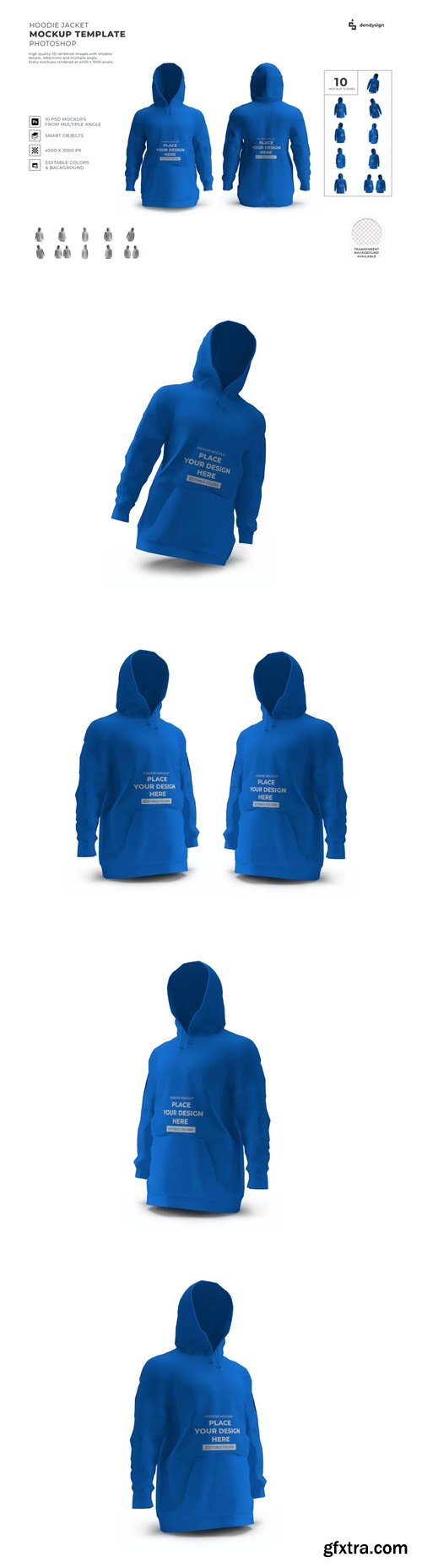 Hoodie Jacket Mockup Template Set 8K2Y7RK