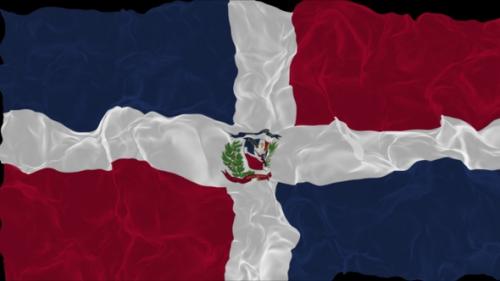 Videohive - flag Dominican Republic turns into smoke. State weakening concept a crisis, alpha channel - 38340015 - 38340015