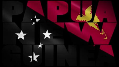 Videohive - Papua New Guinea Flag Into Country Name - 38342550 - 38342550