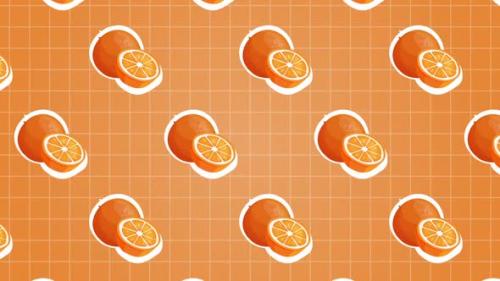 Videohive - Orange Cut Sliced Fruits Food Animation Background - 38342587 - 38342587