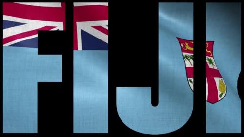 Videohive - Fiji Flag Into Country Name - 38342600 - 38342600