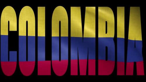 Videohive - Colombia Flag Into Country Name - 38342607 - 38342607