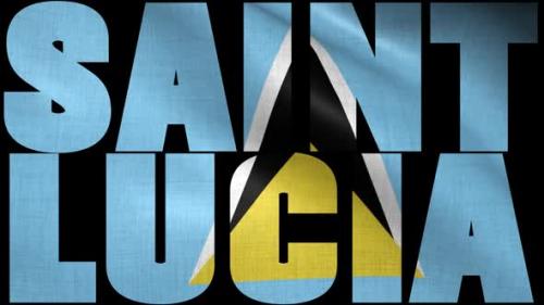 Videohive - Saint Lucia Flag Into Country Name - 38342609 - 38342609