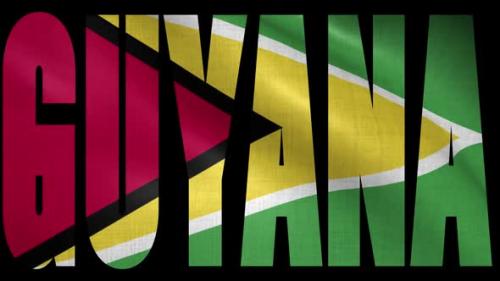 Videohive - Guyana Flag Into Country Name - 38342611 - 38342611