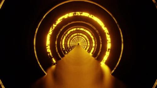 Videohive - Golden Painted Rings Tunnel Vj Loop Background 4K - 38342878 - 38342878