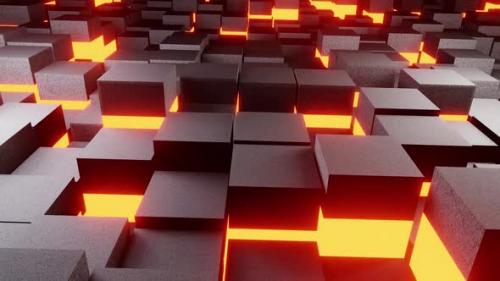 Videohive - New Metal Cubes With Neon Light Vj Loop Background HD - 38342879 - 38342879