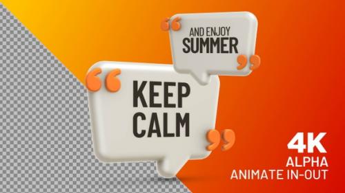 Videohive - Inspirational Quote: Keep kalm and Enjoy Summer - 38354382 - 38354382