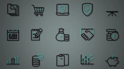 Videohive - 15 Flat Icon in 1 Pack - 38355938 - 38355938