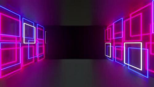 Videohive - Rectangle Hitech Neon 01 4k - 38359169 - 38359169