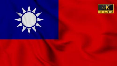 Videohive - Taiwan Flag 4K - 38316062 - 38316062