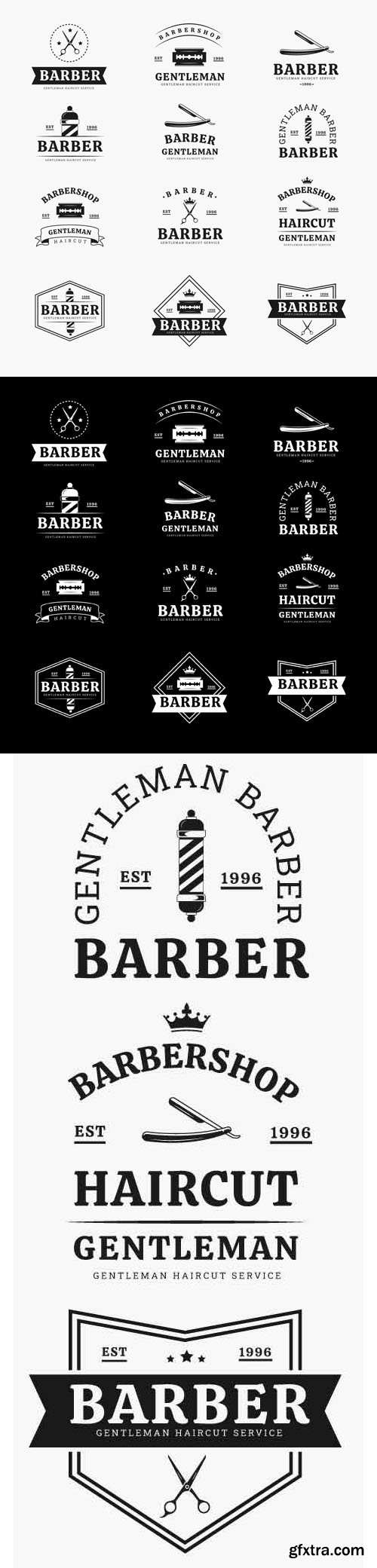 Barbershop Badges for Illustrator