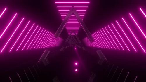 Videohive - 4k Pink Rotate Triangle Neon Background 4 - 38318917 - 38318917