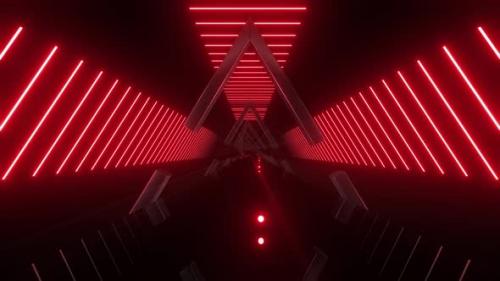 Videohive - 4k Red Rotate Triangle Neon Background 1 - 38318919 - 38318919