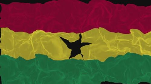 Videohive - flag Ghana turns into smoke. State weakening concept, alpha channel. - 38340004 - 38340004