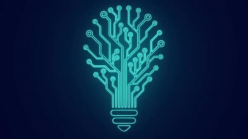 Videohive - Digital technology circuit tree bulb animation - 38287688 - 38287688