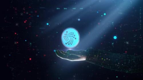 Videohive - Digital Tech Hand Presentation Cryptocurrency Iota Coin Icon - 38290768 - 38290768