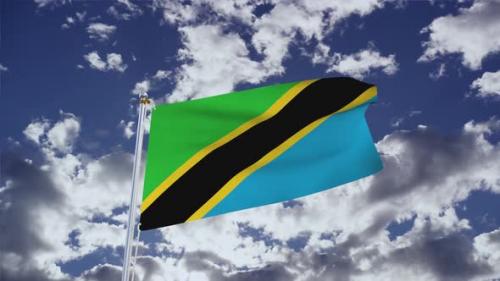 Videohive - Tanzania Flag With Sky 4k - 38300681 - 38300681