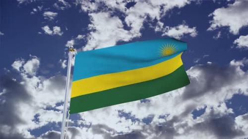 Videohive - Rwanda Flag With Sky 4k - 38300824 - 38300824