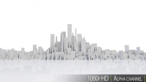 Videohive - 3D Modern City Metropolis Skyline Concept in White - 38305903 - 38305903