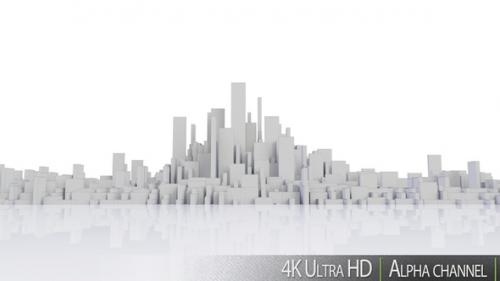 Videohive - 4K 3D Modern City Metropolis Skyline Concept in White - 38305904 - 38305904