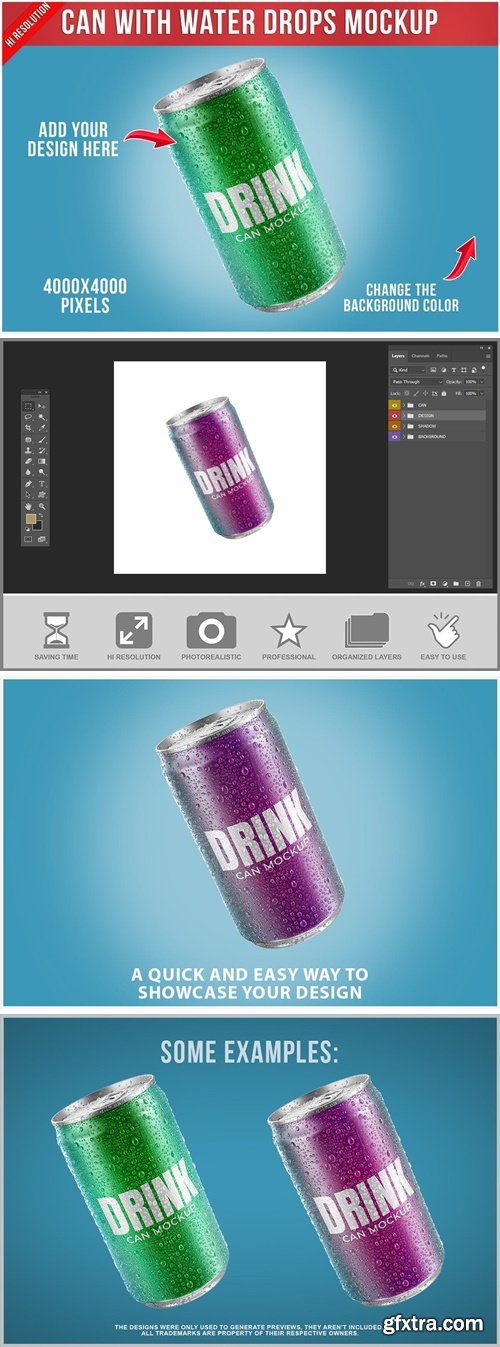 Can With Water Drops Mockup Template 5EDUYP3