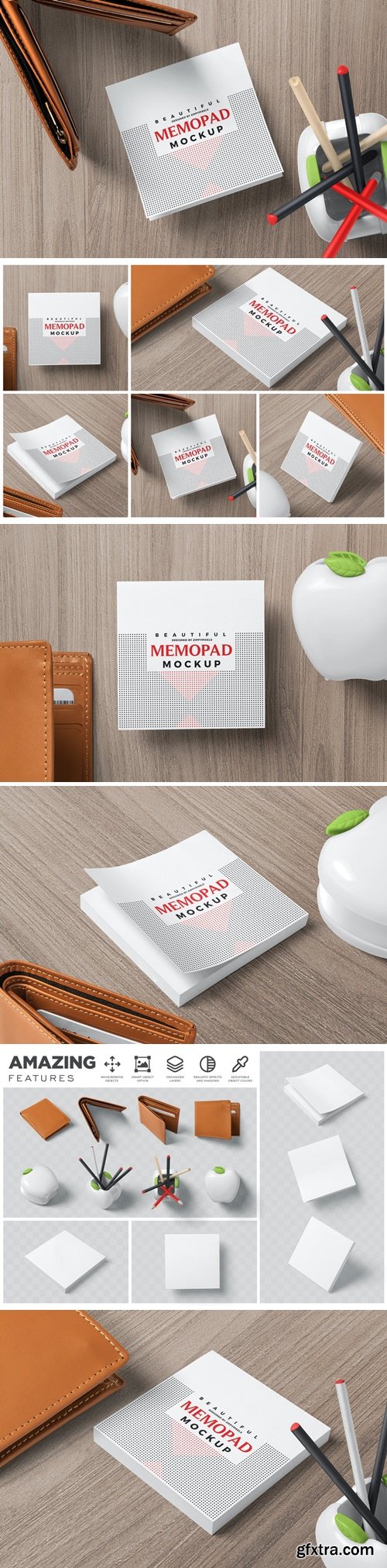 Square Memo Pad Mockups BNMBX9G