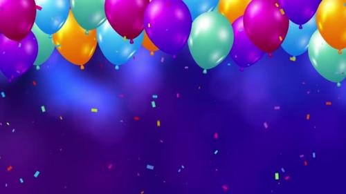 Videohive - Colorful Balloons With Falling Confetti - 38420437 - 38420437