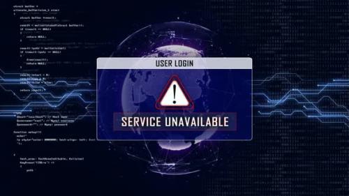 Videohive - Service Unavailable Text and User Login Access, Loopable - 38429026 - 38429026