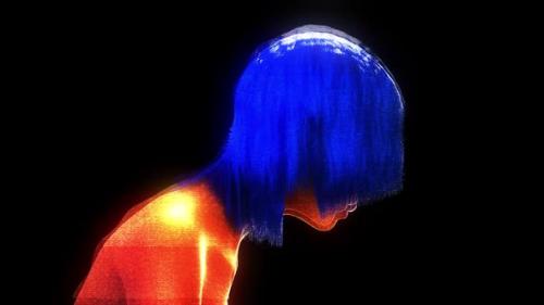 Videohive - Futuristic Blue Hair Girl Hologram V3 Hd - 38437807 - 38437807