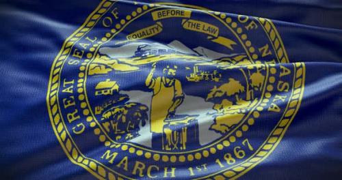 Videohive - Nebraska waving flag loop 4K - 38444207 - 38444207