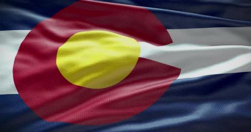 Videohive - Colorado waving flag 4K looped - 38444228 - 38444228