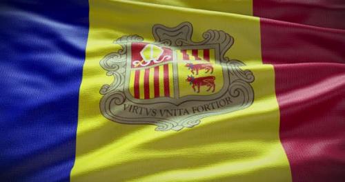 Videohive - Andorra flag waving 4K looped - 38444311 - 38444311