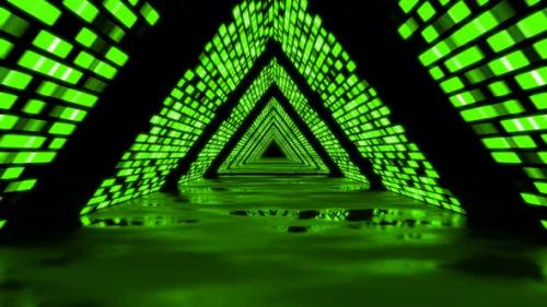 Videohive - Neon Green Loop Triangle Endless - 38398801 - 38398801