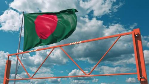 Videohive - Swing Arm Road Barrier and Flag of Bangladesh - 38398817 - 38398817