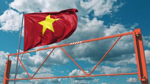 Videohive - Flag of Vietnam and Swing Arm Barrier - 38398826 - 38398826