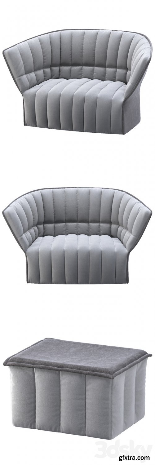 Ligne Roset Moel Sofa & Pouf