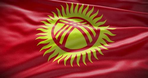 Videohive - Kyrgyzstan waving flag loop 4K - 38450831 - 38450831