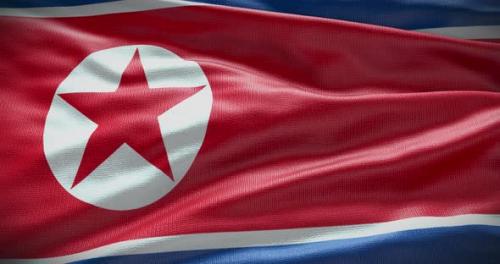 Videohive - North Korea flag waving loop 4K - 38451576 - 38451576