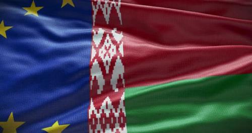 Videohive - Belarus and EU waving flag animation - 38453193 - 38453193