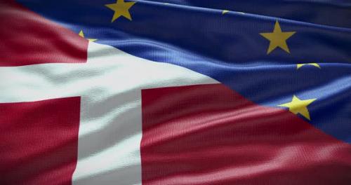 Videohive - Denmark and EU waving flag animation - 38453240 - 38453240