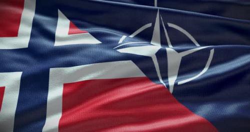 Videohive - Norway and NATO waving flag animation looped - 38454318 - 38454318