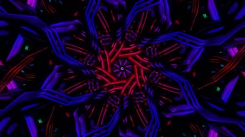 Videohive - Blue Purple Strobe Psychedelic Kaleidoscope Patterns Animation Geometric Background - 38455535 - 38455535