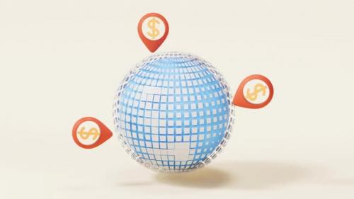 Videohive - Digital data sphere with money mark - 38458250 - 38458250