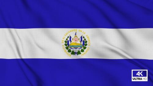 Videohive - El Salvador Flag Waving Slowly Looped - 38458443 - 38458443