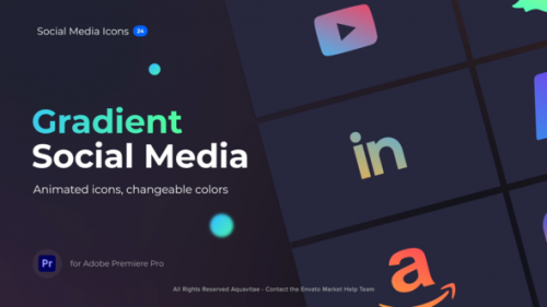 Videohive - Animated Gradient Social Media Icons l MOGRT for Premiere Pro - 38326772 - 38326772