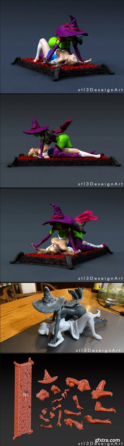 Dorothy and Witch 3D Print Model