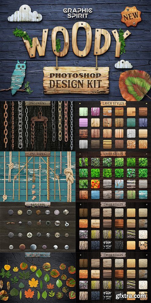 WOODY Photoshop Design Kit