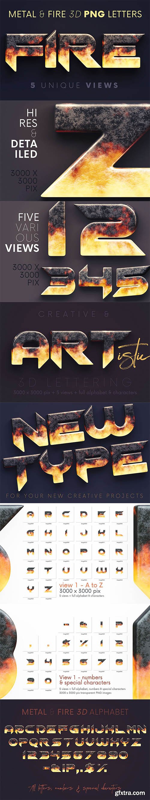 CreativeMarket - Metal & Fire - 3D Lettering 7255576